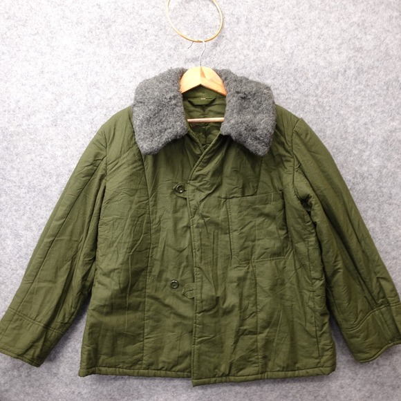 Vintage Army Jacket WWII Mens M Green Wool Collar Field Heavy FufaikaHungarian